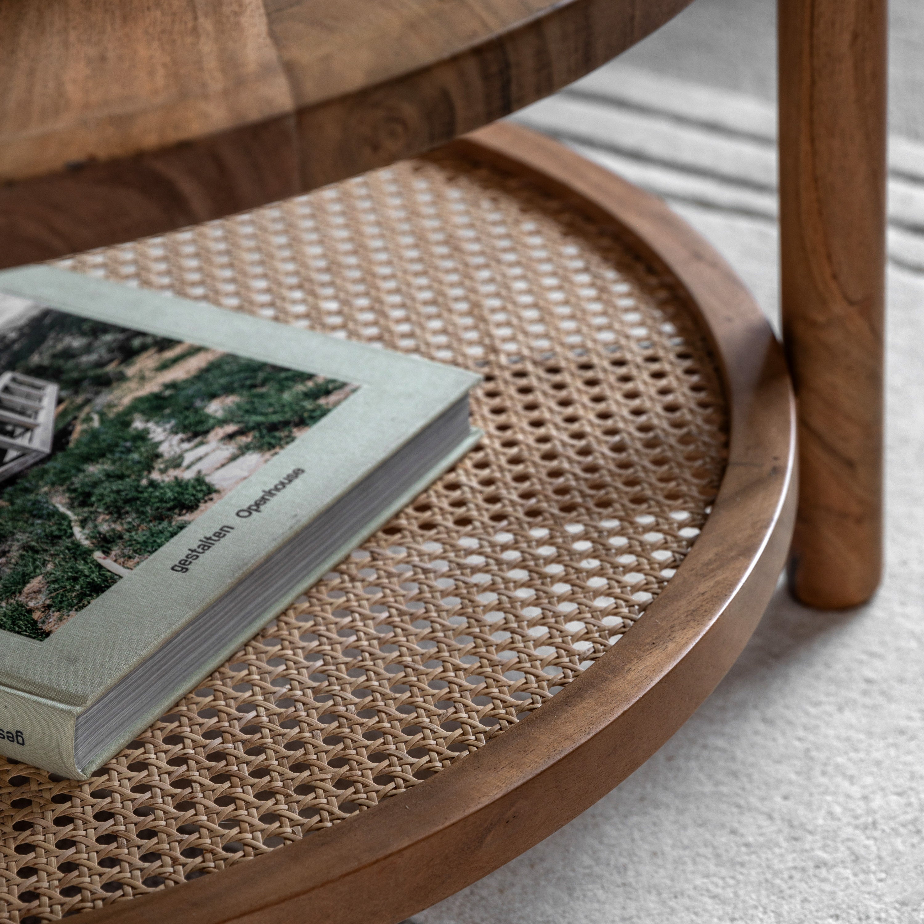 Wilmotte Natural Acacia Wood & Rattan Round Coffee Table